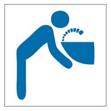 Placa de Sinalização Bebedouro Azul com Pictograma