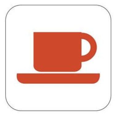 Placa de Sinalização Xícara Vermelha