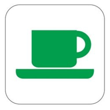 Placa Pictograma Verde - Símbolo de Xícara