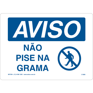 Placa de Aviso: Não Pise na Grama