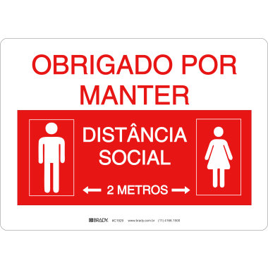 Placa de Sinalização: Mantenha Distância Social