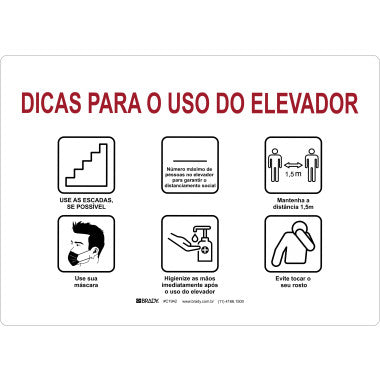 Placa de Sinalização: Dicas para Uso do Elevador