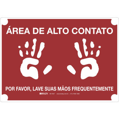 Placa de Sinalização: Lave as Mãos Frequentemente