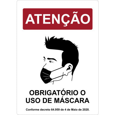 Placa de Sinalização: Uso Obrigatório de Máscara