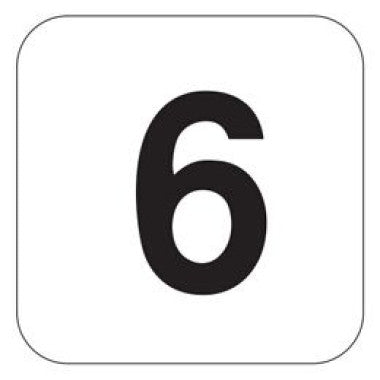 Placa de Sinalização Número 6 - Pictograma Preto