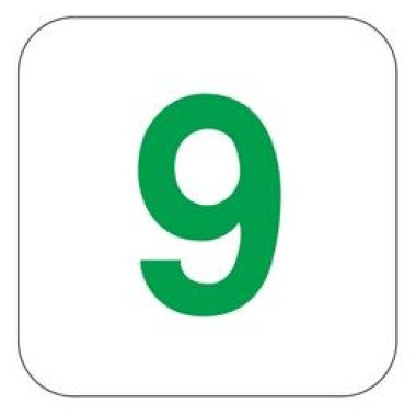 Placa Pictograma Número 9 Verde para Sinalização