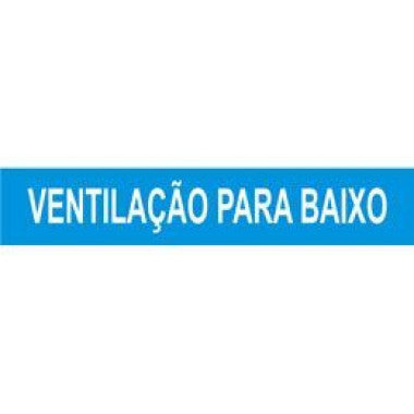 Marcador de Tubulação Autoadesiva - Ventilação para Baixo 30,5cm x 5,7cm