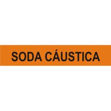 Marcador de Tubulação Autoadesiva - SODA CÁUSTICA - 30,5cm x 5,7cm