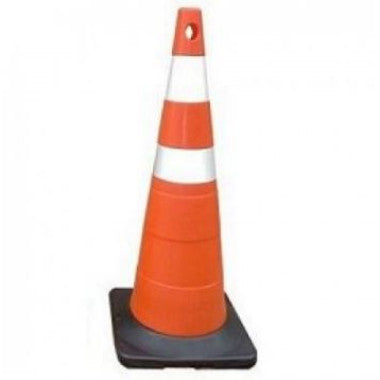 Cone de Sinalização Balizador 95cm Branco e Laranja