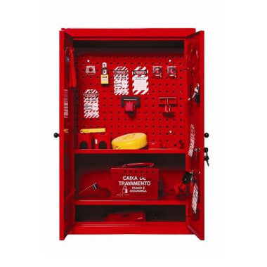 Estação de Bloqueio Vermelha com 30 Ganchos - 65 x 98 x 23 cm