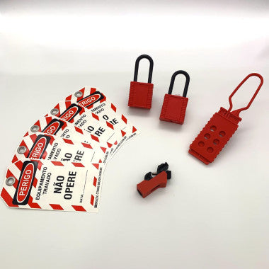 Kit Elétrico NR10: Bloqueio Universal, Cadeados e Tags de Segurança
