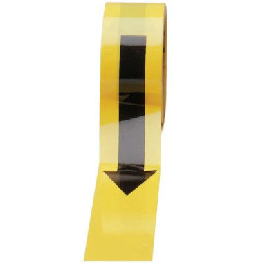 Fita Direcional Amarela com Setas Pretas | 5cm x 16,5m