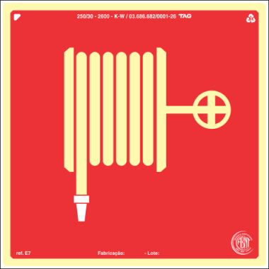 Placa Fotoluminescente E6 - Sinalização de Emergência 20cm x 20cm