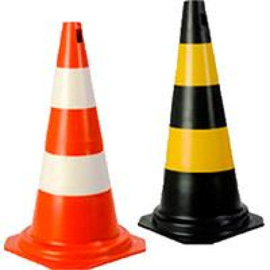 Cone Zebrado de PVC 50cm para Sinalização