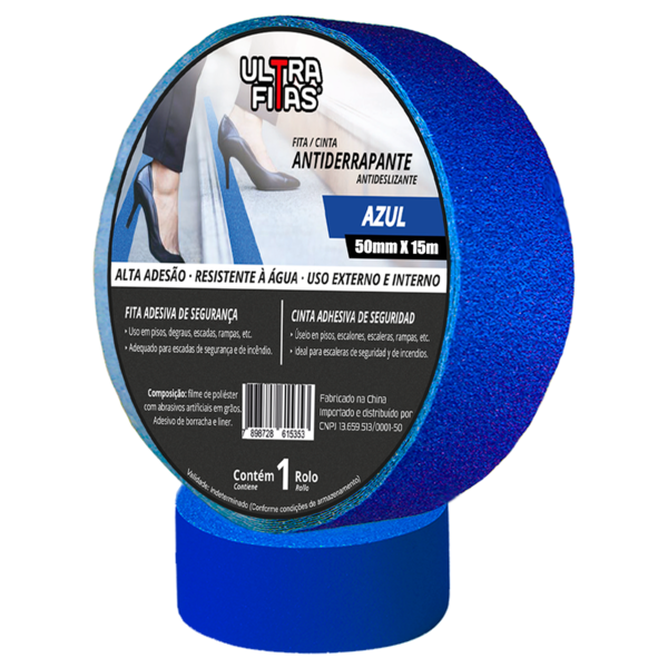 Fita Antiderrapante 50 Mm X 15 Metros - Azul