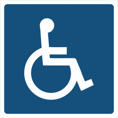 Placa Pictograma Azul para Identificação de Cadeirantes