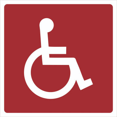 Placa Pictograma Cadeirante Vermelha para Sinalização
