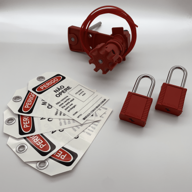 Conjunto de Bloqueio Universal para Válvulas com Cadeados e Tags
