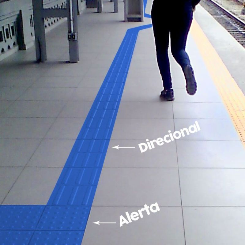 Piso Tátil Alerta Pvc Flexível Wa 25x25 Amarelo