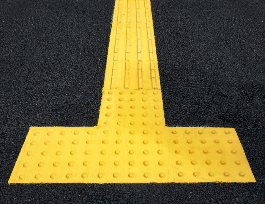 Piso Tátil Alerta Pvc Flexível Wa 25x25 Amarelo