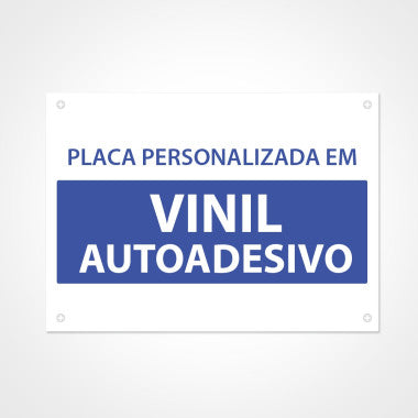 Placa de Aviso Personalizada em Vinil Autoadesivo