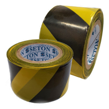 Fita Zebrada de Demarcação Preto e Amarelo 7,6cm x 100m
