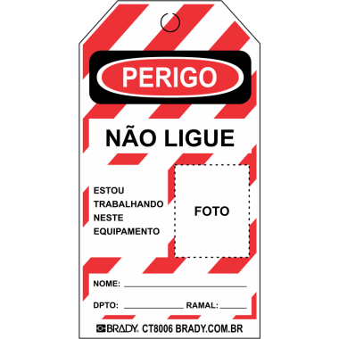 Cartão de Travamento - Perigo Não Ligue