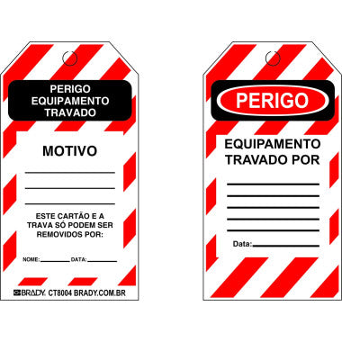 Cartão de Travamento - Sinalização de Perigo em Equipamentos