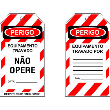 Cartão de Travamento - Equipamento Travado Não Opere